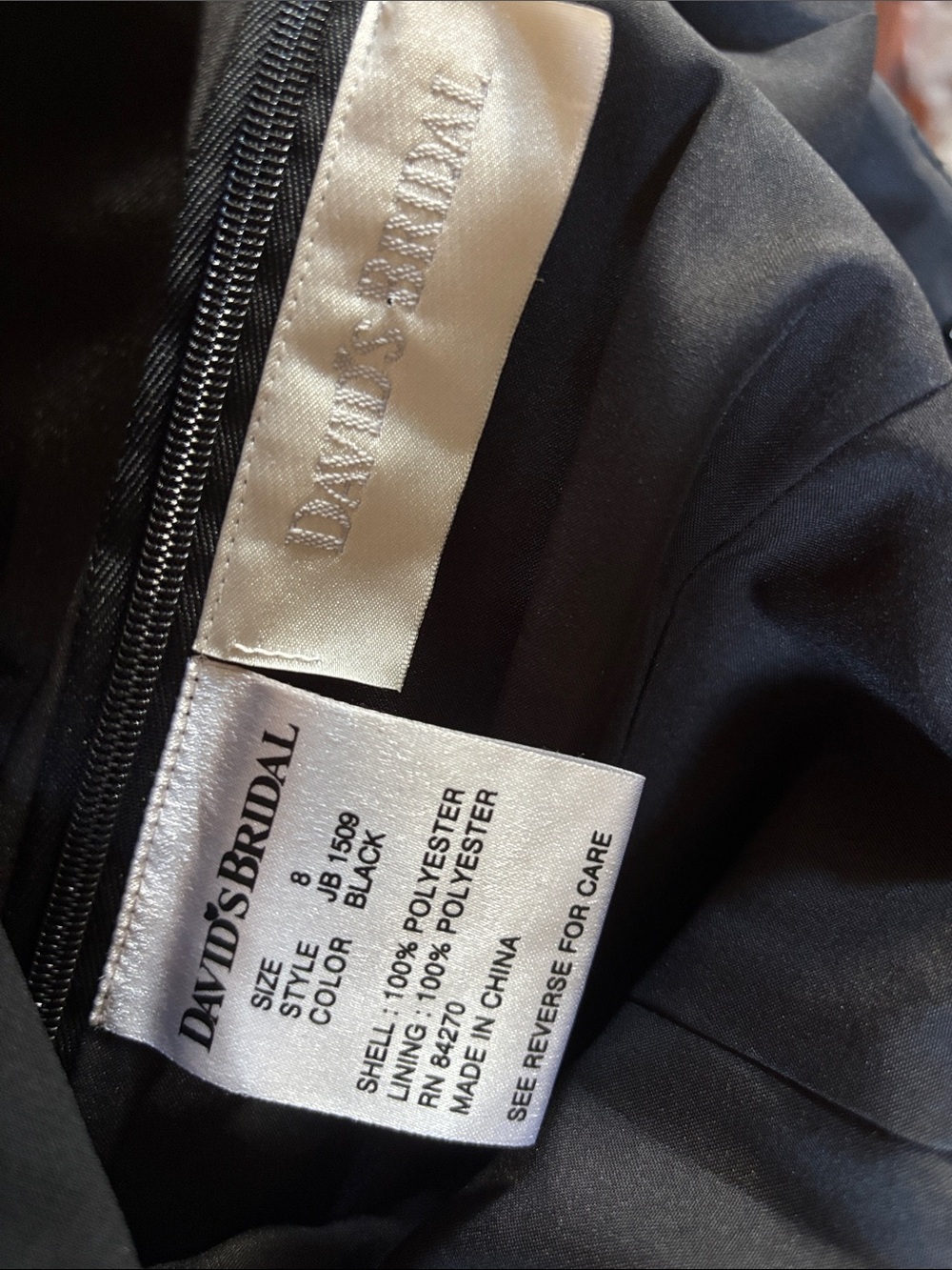David's Bridal Black Formal Girls Dress - Picture 6 of 6